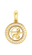 Sagittarius Charm in 14k Gold studded with 27 Diamonds 